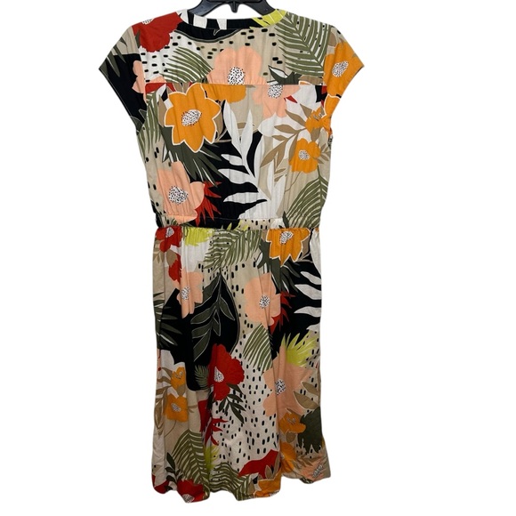 NWT Loft tropical floral a line short sleeve shirt dress size 6 vacation beach - Picture 3 of 8